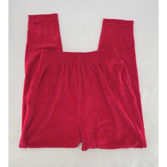 Vtg Nordstrom Active Sports Red Velour W/Pocket Straight Leg Pants XL - Picture 3 of 12